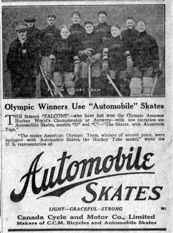 An advertisement for CCM skates.